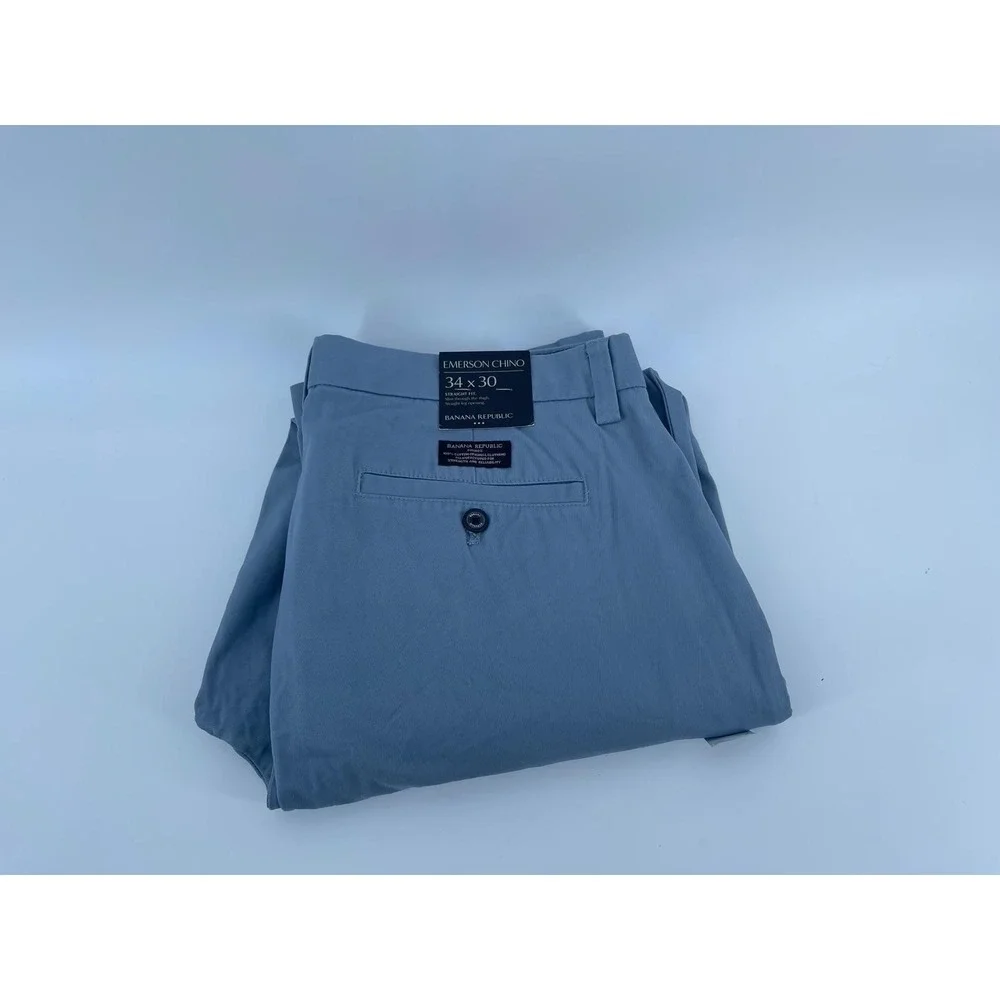 Banana‎ Republic Emerson Chino Straight Fit Mens Pants Blue 34/30 NWT